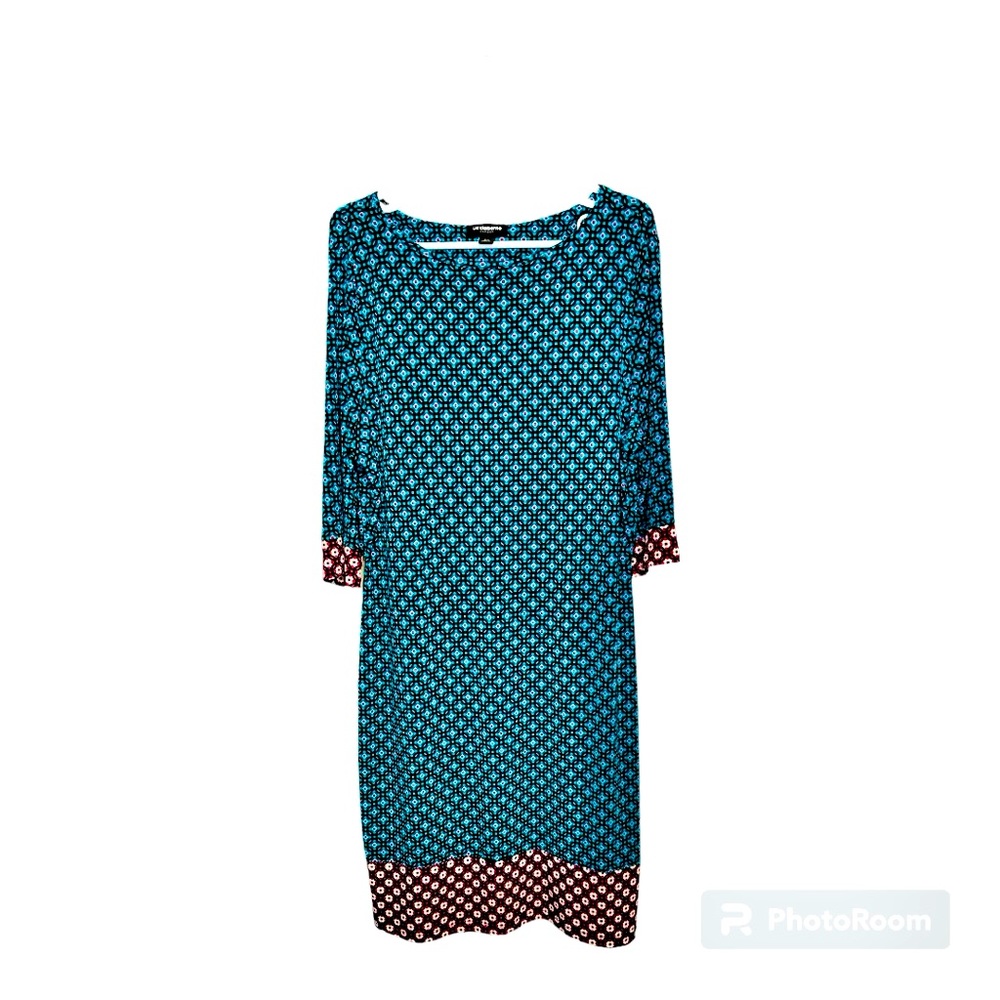 Liz Claiborne Career Blue Patterned Dress